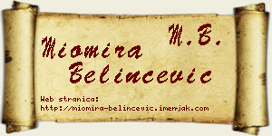 Miomira Belinčević vizit kartica